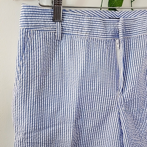 Chaps Blue White Striped Seersucker Bermuda Shorts - Picture 3 of 8